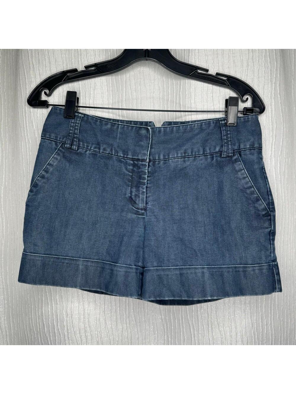 Express Shorts Womens Bermuda Mid Rise Ladies Denim Stretch Hook & Eye